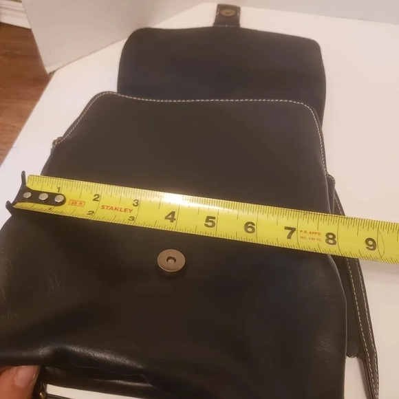 The Stone Black Faux Leather Womans Medium Mini  Backpack . - Picture 13 of 16